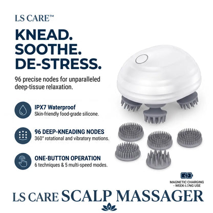 LS Care™ Waterproof Cordless Scalp Massager