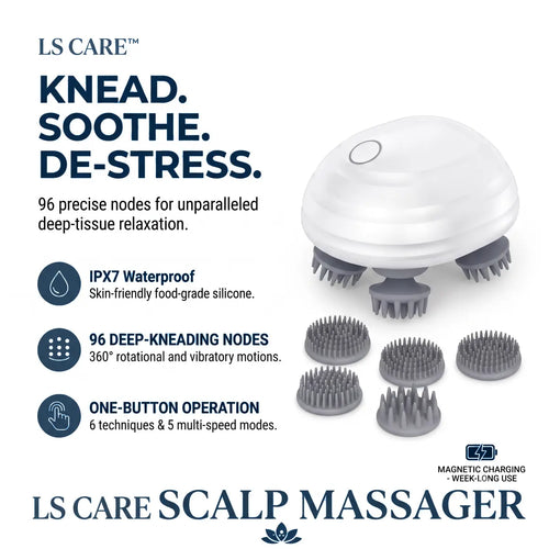LS Care™ Waterproof Cordless Scalp Massager
